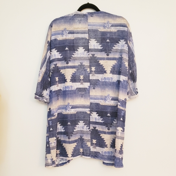 Eyeshadow Sweaters Eyeshadow Plus Size X Blue Kimono Long Cardigan